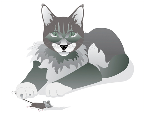 Illustration Cat Mouse